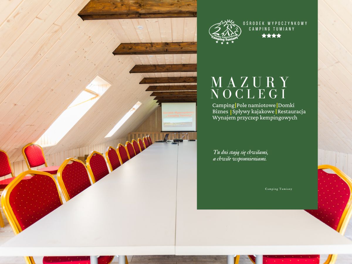 Sala konferencyjna w drewnianym wnętrzu to idealne miejsce na imprezy integracyjne Olsztyn.