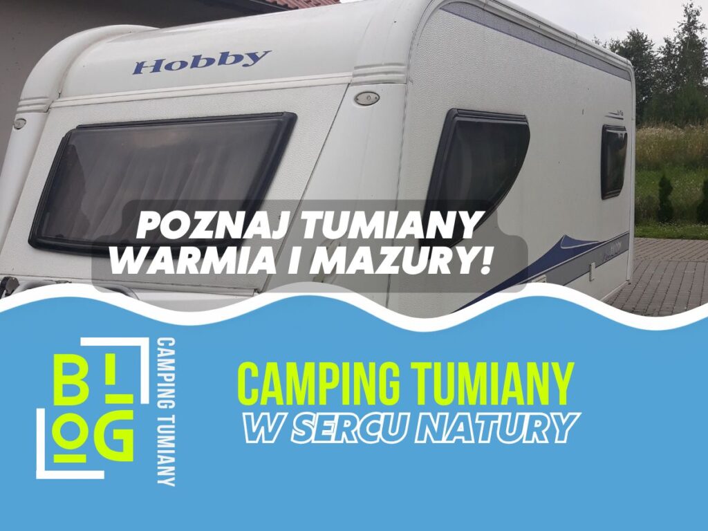 Na zdjęciu znajduje się przyczepa kempingowa, dostępna w wypożyczalni przyczep kempingowych.