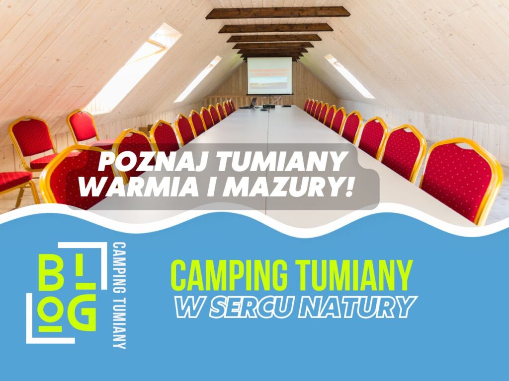 Sala na imprezy integracyjne Olsztyn z przygotowanym stołem konferencyjnym.