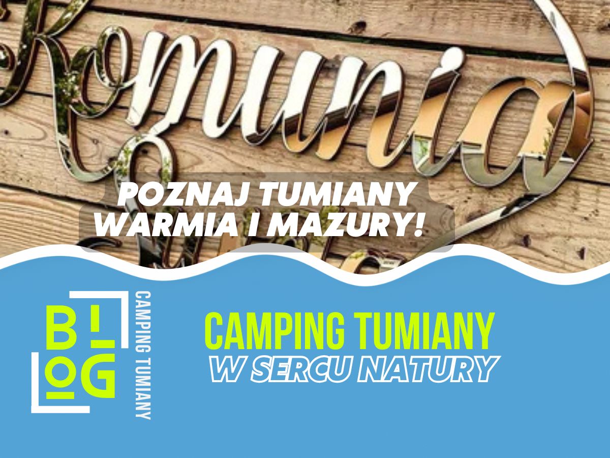 Napis "Komunia" na tle drewnianej deski, związane z frazą komunia Olsztyn.