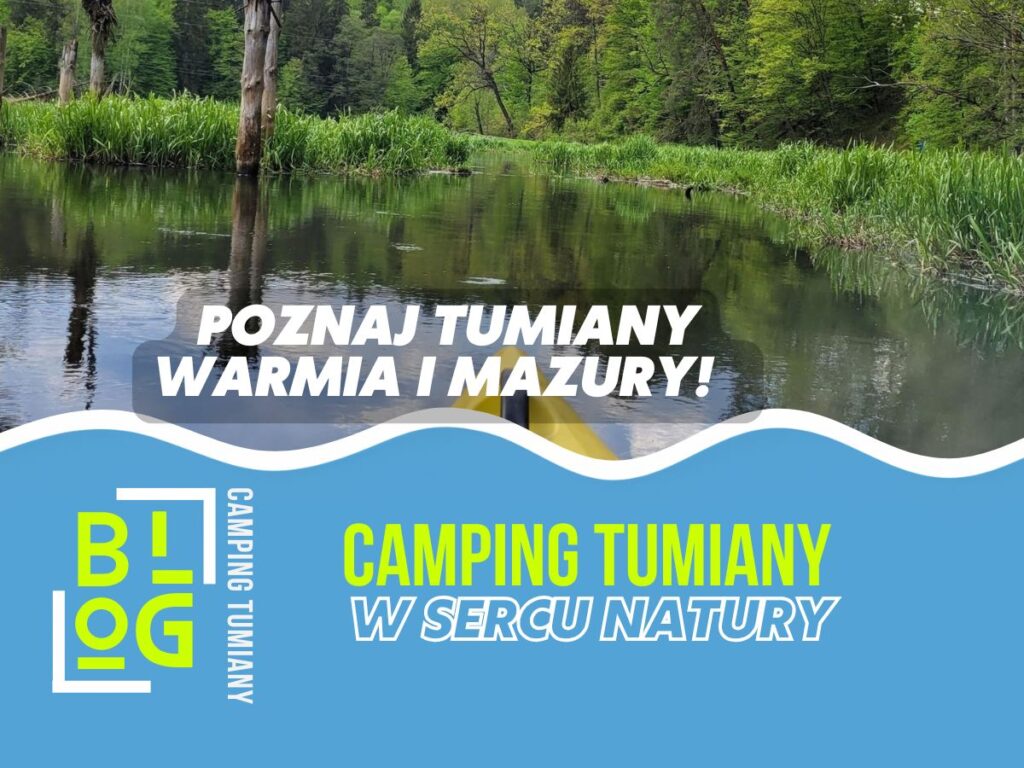 Na zdjęciu przedstawiono malowniczy spływ kajakowy Warmia pośród zieleni.