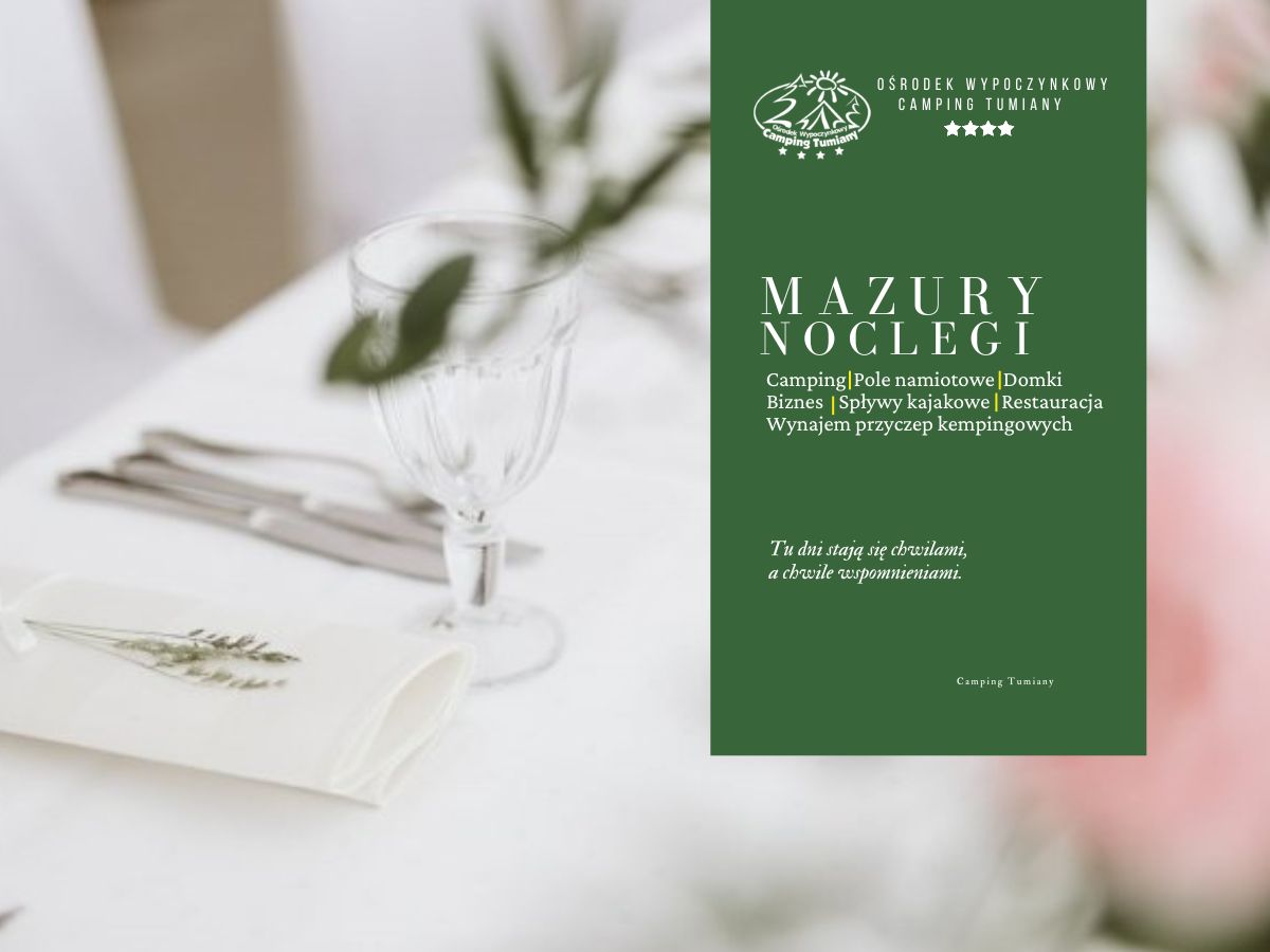 Elegancko nakryty stół przygotowany na uroczystość, idealny na komunię w Olsztynie.