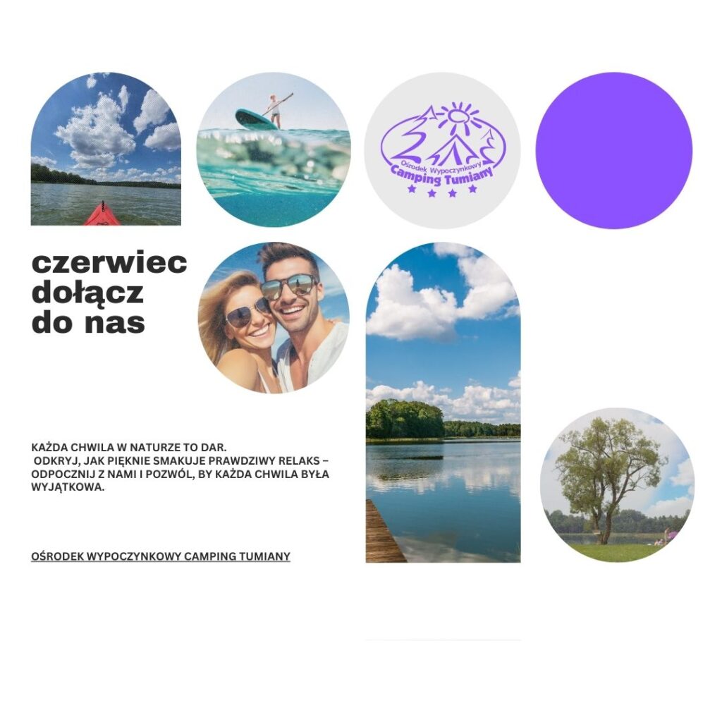 Czerwcówka Mazury – pole namiotowe przy jeziorze z plażą