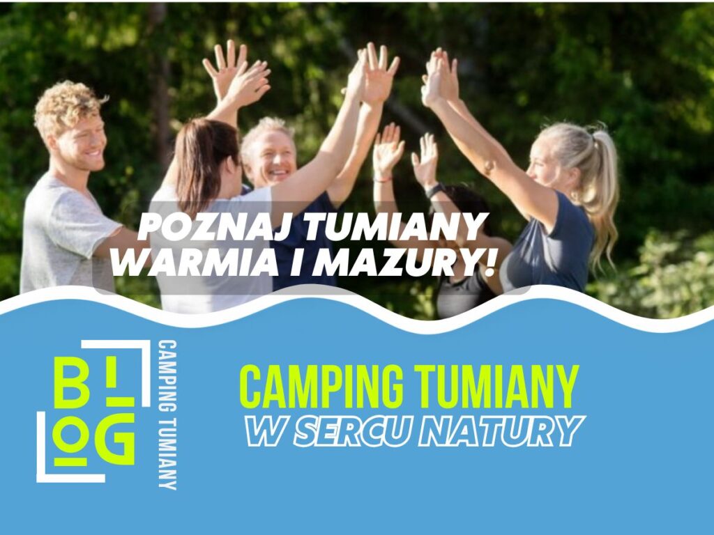 Grupa ludzi bawi się na świeżym powietrzu, zapoznając się z atrakcjami w pobliżu restauracja Olsztyn.